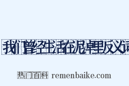 我们曾经生活在泥淖里反义词是什么意思的图片